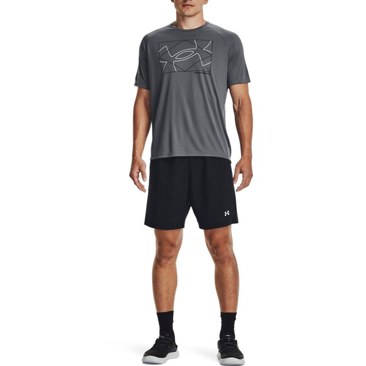 Under Armour Velocity Logo Print Round Neck Training T-shirt 'Grey' 1377141-012