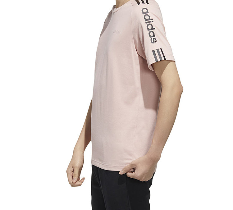 adidas neo M Esntl 3s T Alphabet Printing Sports Short Sleeve Pink FP7392
