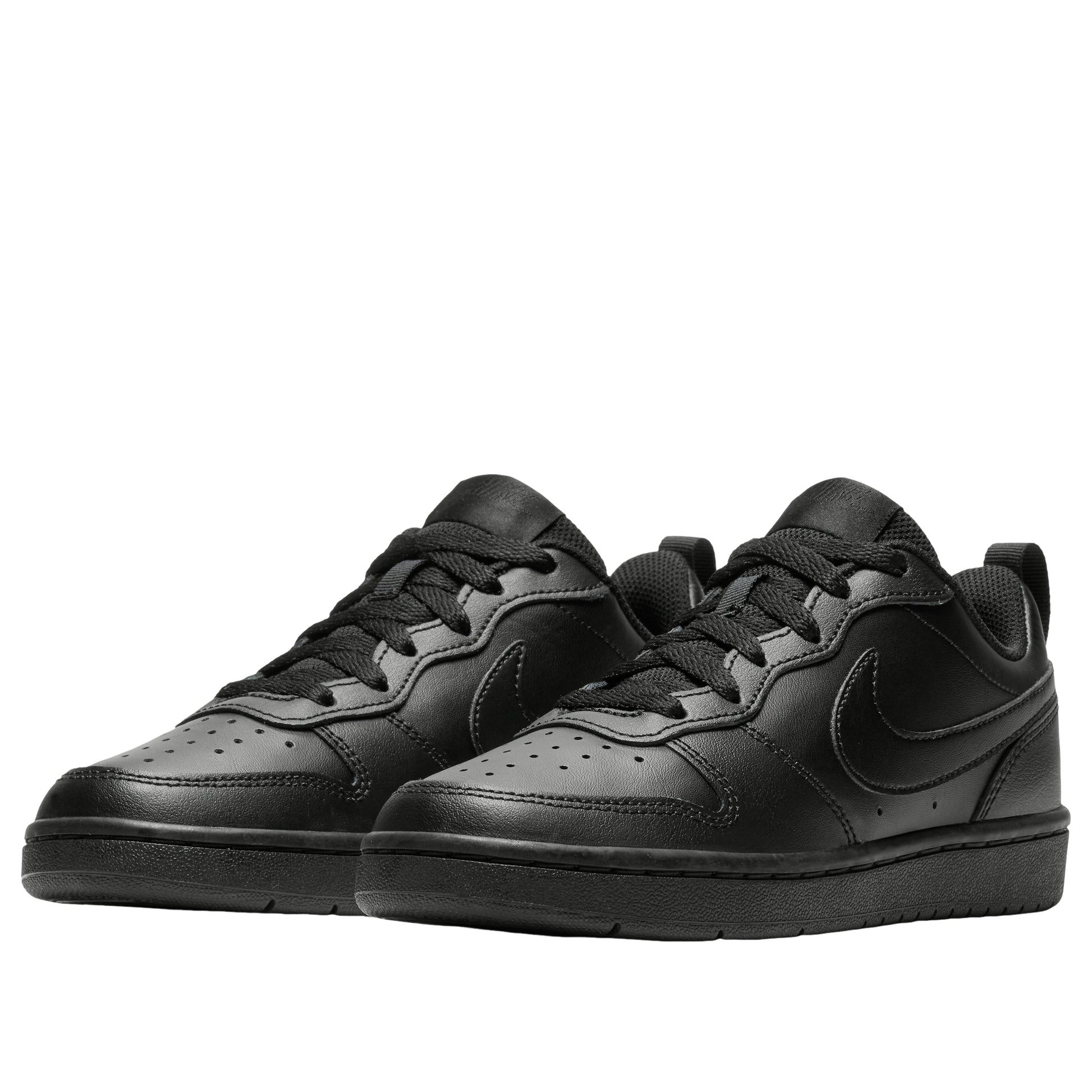 (GS) Nike Court Borough Low 2 'Triple Black' BQ5448-001