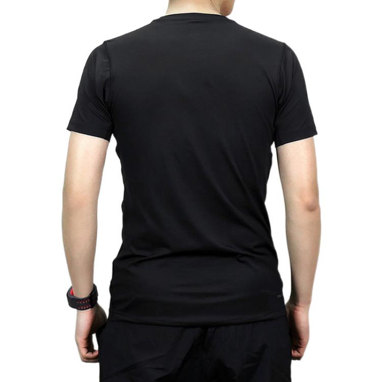 Men's adidas Printing Brand Logo Solid Color Round Neck Short Sleeve Black T-Shirt CE0876