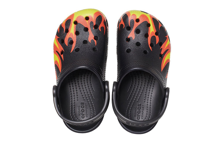 (PS) Crocs Classic Flame Broiled Clog 'Black Red Green' 206629-0X9