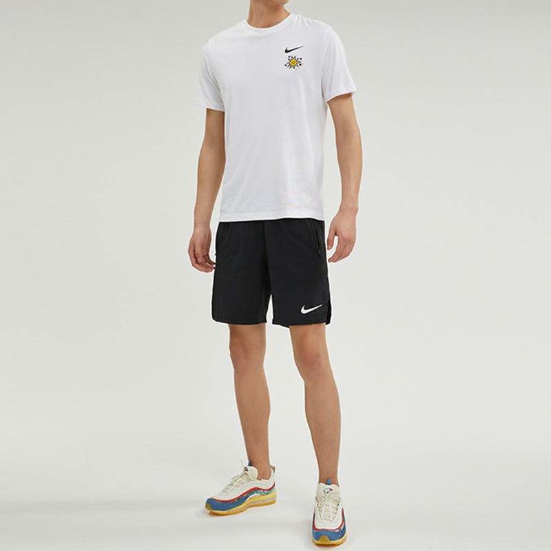 Men's Nike Cartoon Sun Hand Printing Pattern Alphabet Round Neck Short Sleeve White T-Shirt DV3189-100