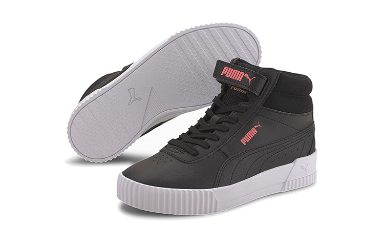 (GS) PUMA Carina Mid Mid-high Board Shoes Black/White 374440-02