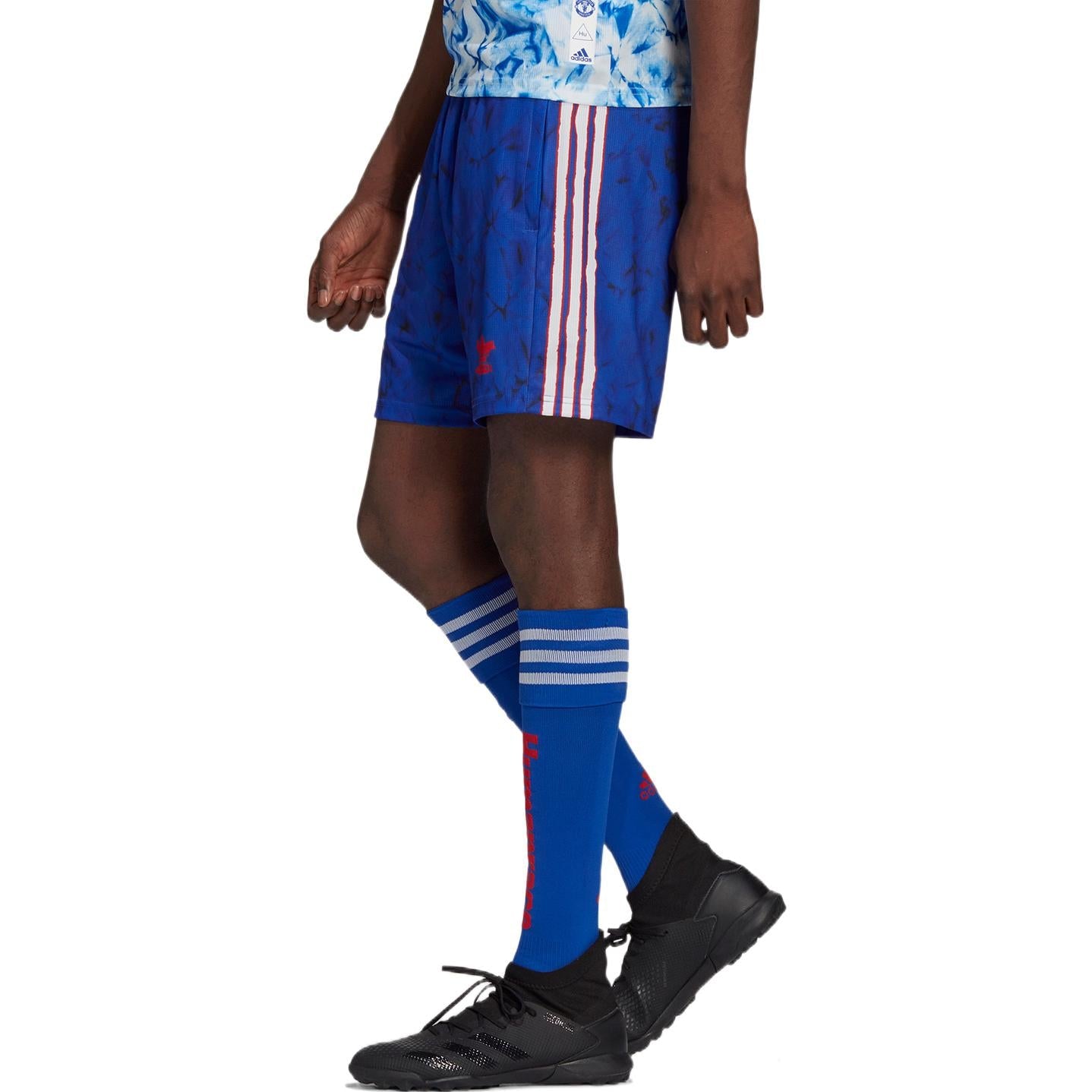 adidas Stripe Full Print Sports Soccer/Football Shorts Blue GJ9085