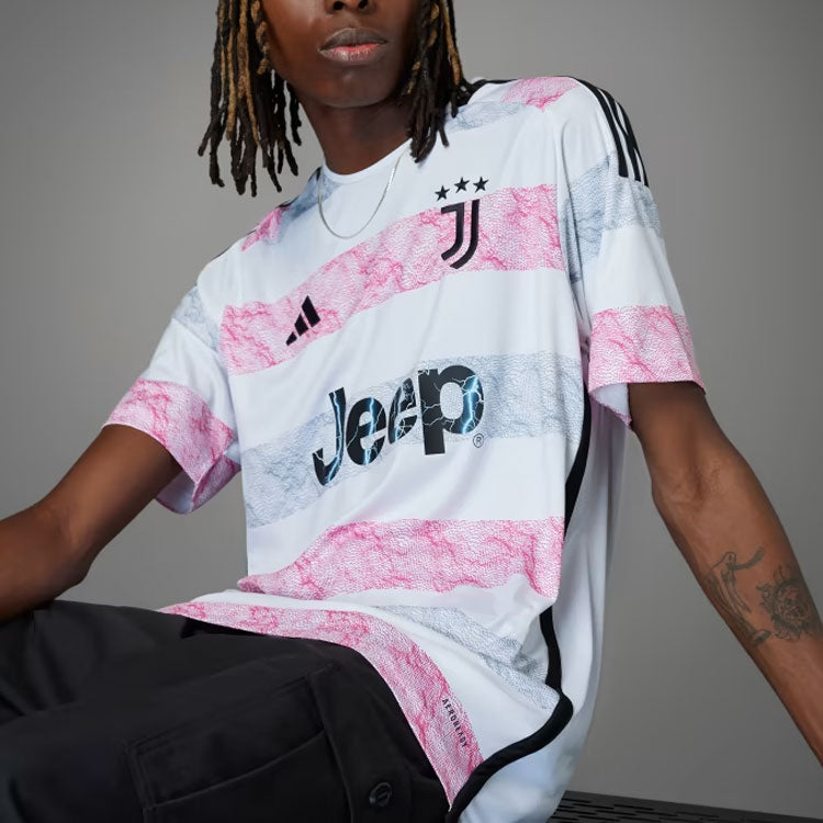 adidas Juventus 23/24 Away Jersey 'White Pink' HR8255