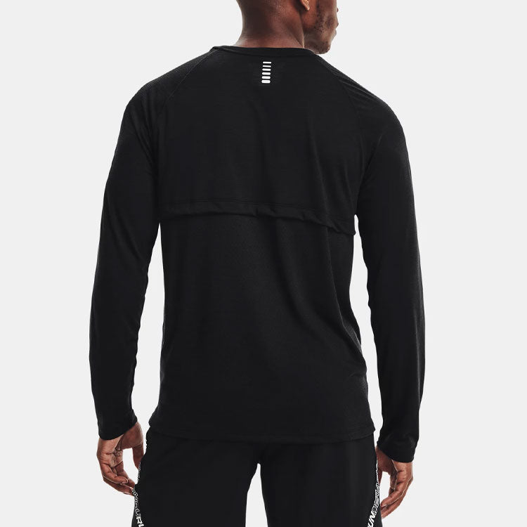 Men's Under Armour Streaker Logo Running Sports Long Sleeves Black 1361470-001