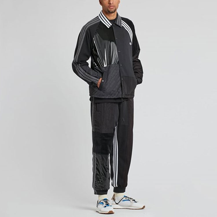 adidas originals x alexander wang Crossover Contrast Color Stitching Stripe Long Sleeves Logo Jacket Black BP6689