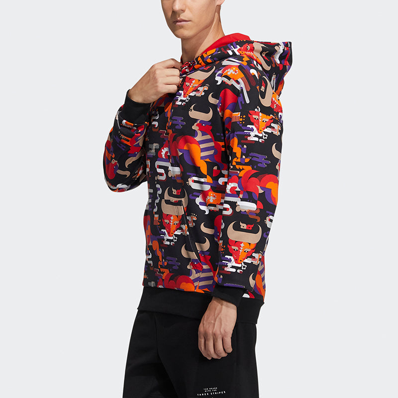 Men's adidas Cny Gfx Hs Aop New Year's Edition Printing Pattern Sports Red GQ8838