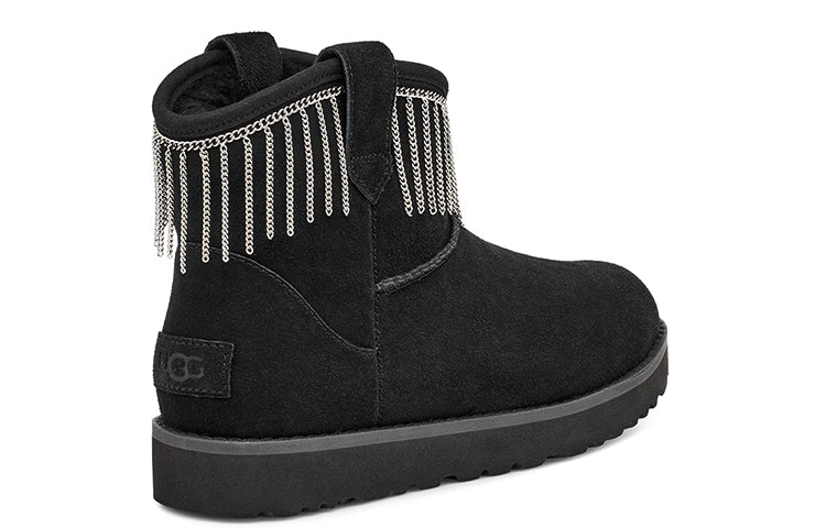 (WMNS) UGG Classic Mini Fringe 'Black' 1127454-BLK