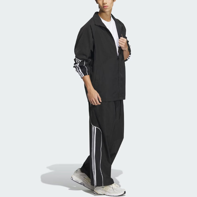 adidas Originals 3-Stripes Coach Jacket Asia Sizing 'Black' JE3491