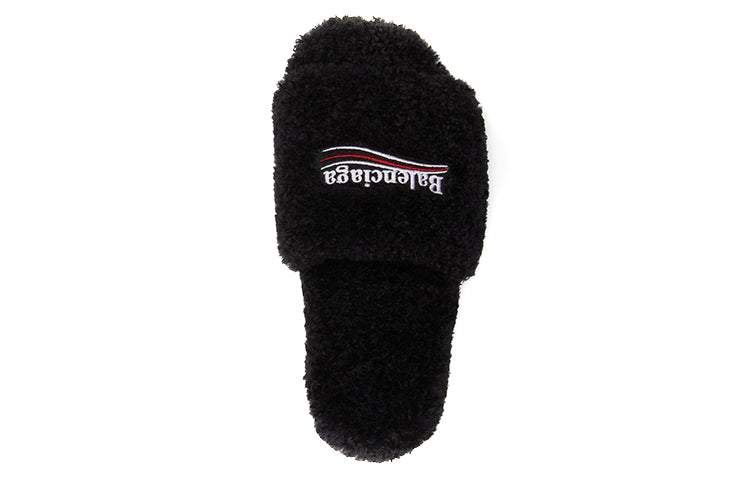 Balenciaga Furry Slides 'Black' 654747W2DO11096