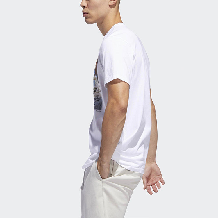 adidas originals Nestor Tee Printing Round Neck Sports Short Sleeve White DU8319