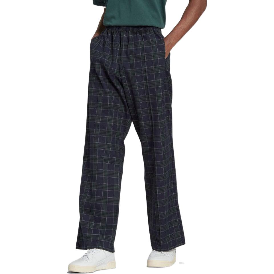 adidas Plaid Elastic Waistband Straight Casual Pants/Trousers Unisex Blue Green IA8350