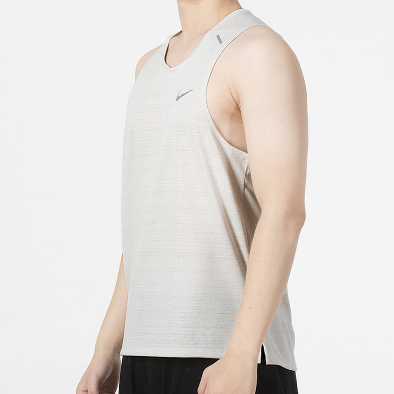 Nike Dri-fit Casual Sports Quick Dry Running Breathable Solid Color Sleeveless Vest Creamy White CU5983-072