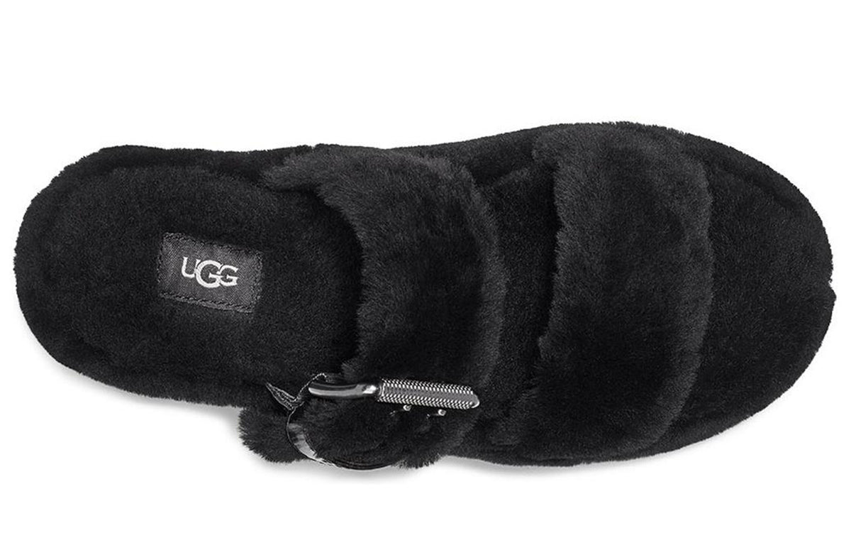(WMNS) UGG Fuzz Yeah Black Sandals 1104662-BLK