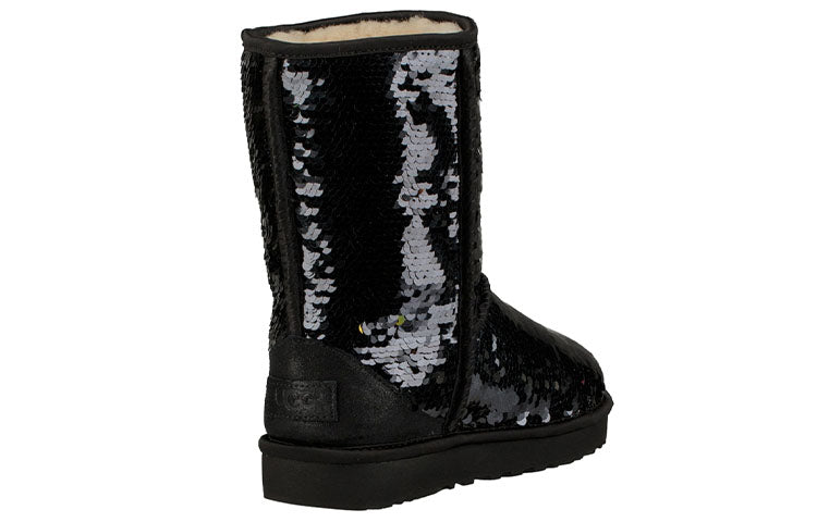 (WMNS) UGG Classic Short Sequin 'Black' 1094982-BLK