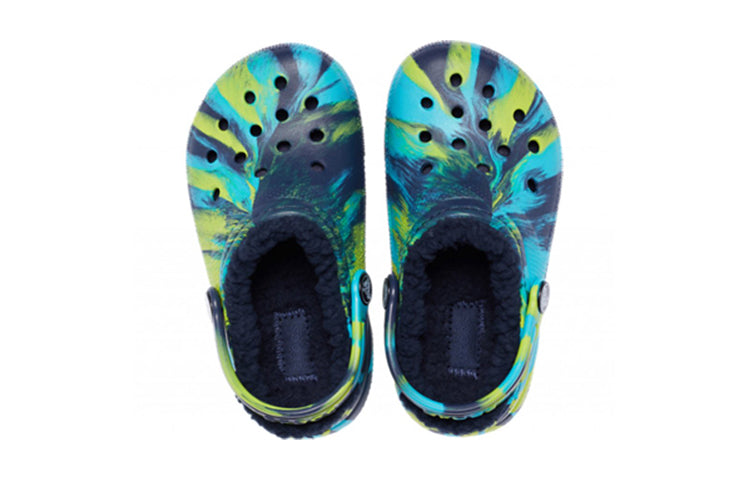 (GS) Crocs Classic Lined Marbled Clogs 'Blue Tie Dye' 207238-4HQ