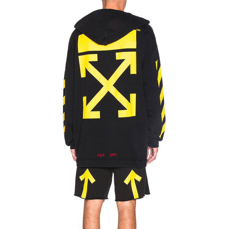 Off-White Cotton Printing Logo hooded Long Sleeves Black OMBB009F160030371099