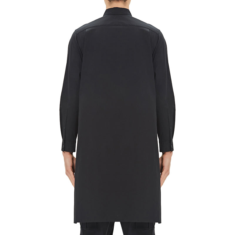 Men's Y-3 Solid Color Casual mid-length Long Sleeves Shirt Black GV4218