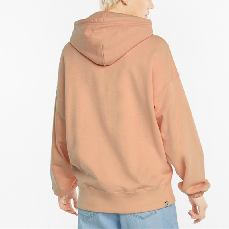 (WMNS) PUMA Downtown Graphic Printing Hoodie Orange 533049-27