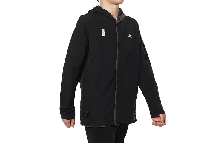 adidas Sports Zipper Woven Long Sleeves Logo Jacket Black DY8756