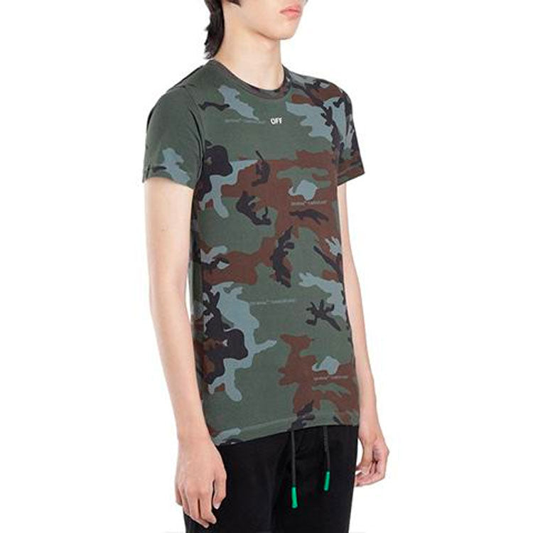 Off-White Unfinished Slim Fit Short Sleeve Ordinary Version Camouflage OMAA027E191850179901