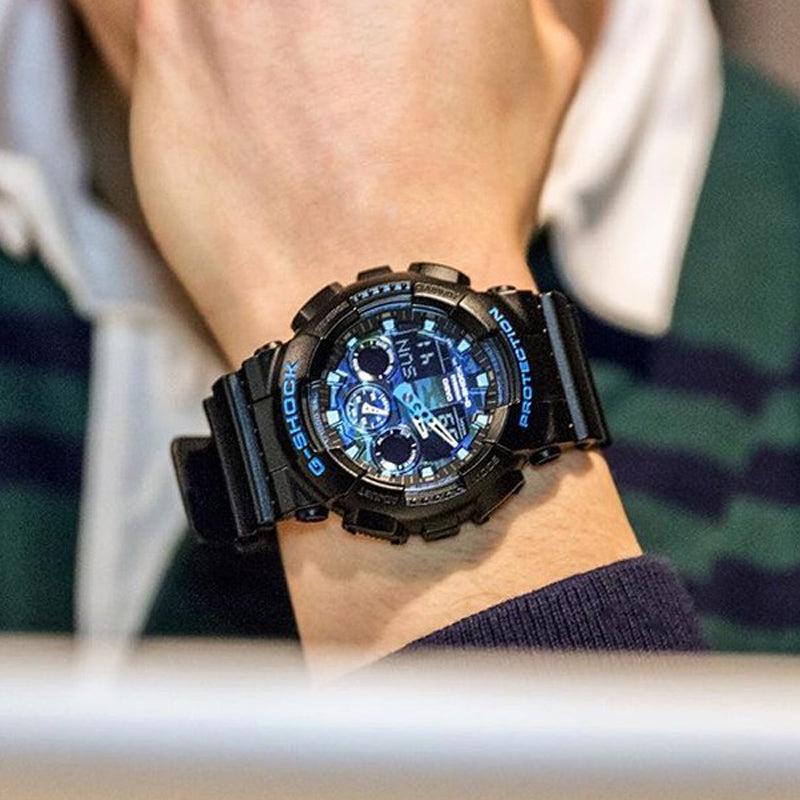 CASIO G-Shock Analog-Digital 'Black Blue' GA-100CB-1