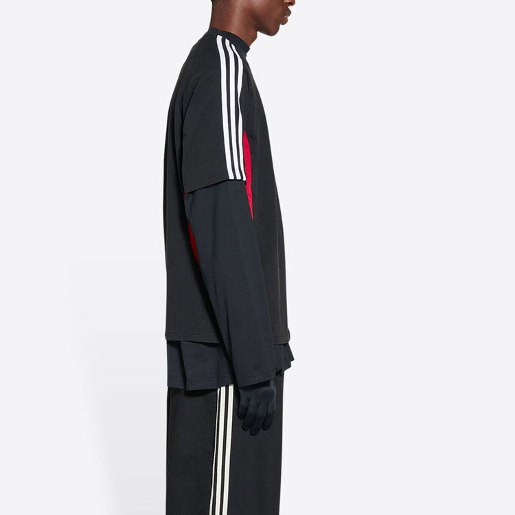 Balenciaga x adidas T-Shirt Medium Fit 'Black Red' 712401TNVA61003