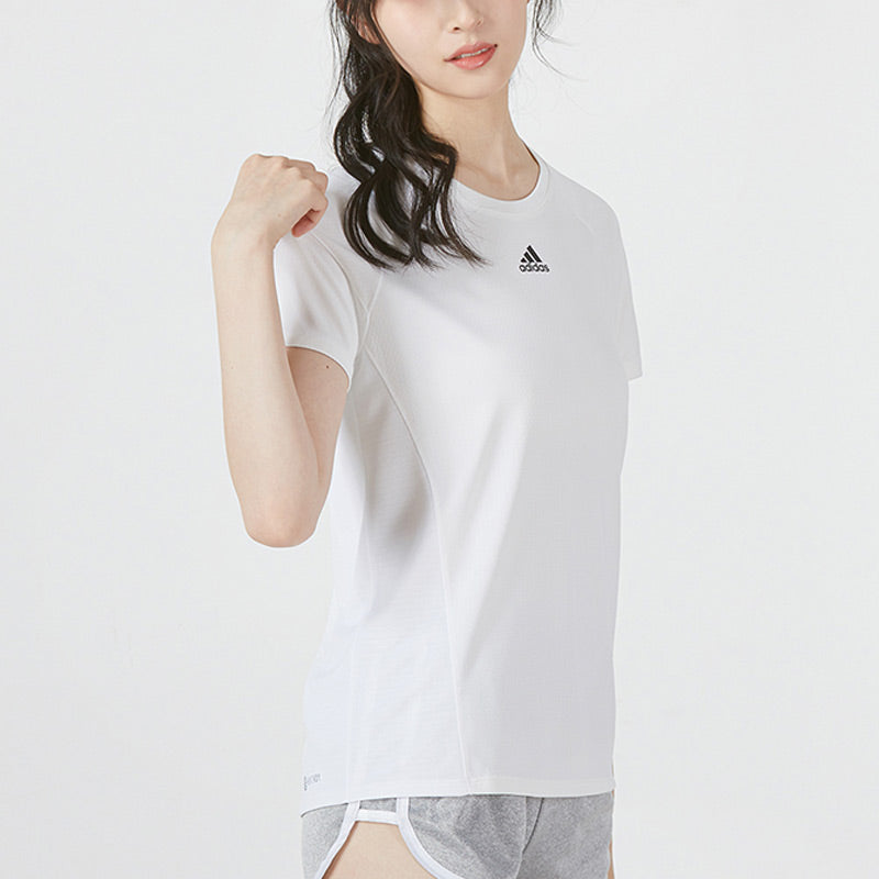 (WMNS) adidas WTR Heat.RDY T-Shirt Asia Sizing 'White Black' HI3968