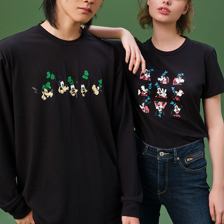 Men's Levis x DISNEY Mickey Crossover Cartoon Printing Long Sleeves Black A0881-0000