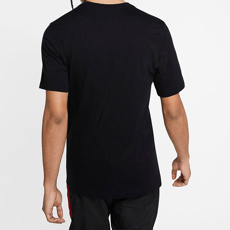 Men's Jordan AJ85 Signature Printing Short Sleeve Black T-Shirt BQ5539-010