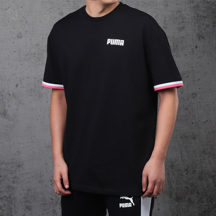 PUMA Casual Sports Breathable Round Neck Knit Short Sleeve Black 584155-01