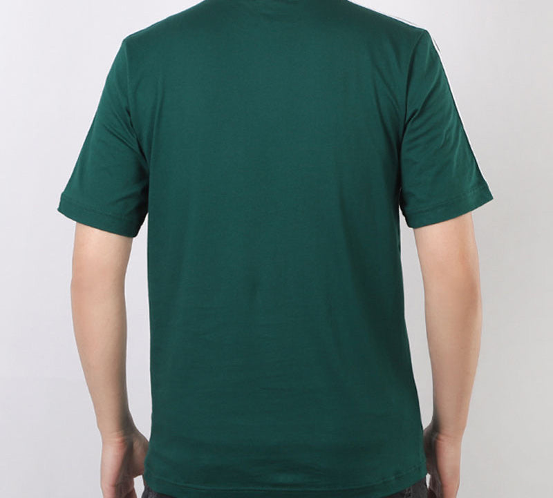 adidas E 3S Tee Classic Stripe Training Sports Round Neck Short Sleeve Dark Green FM6230