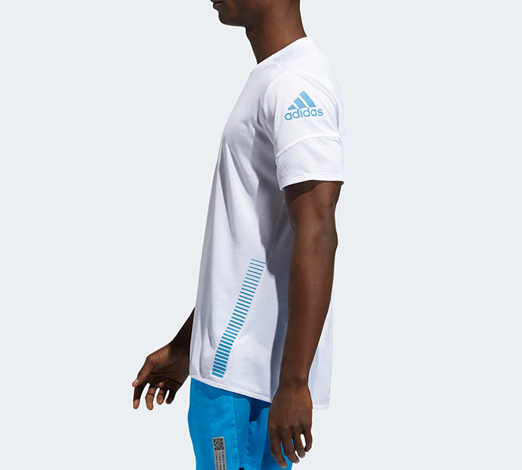 adidas Mesh Quick Dry Round Neck Sports Short Sleeve White FL6818