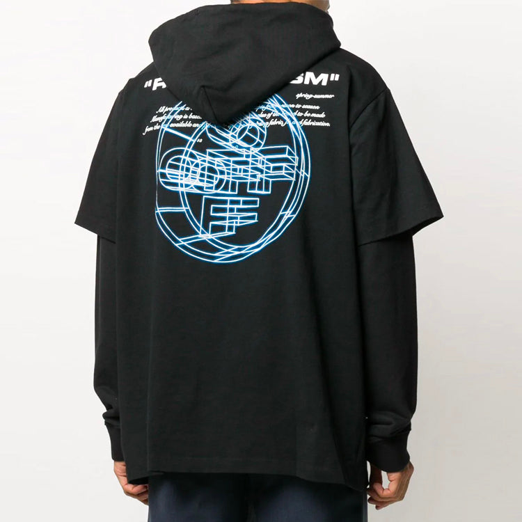 Men's Off-White Printing Cotton Black OMAB033R201850031088