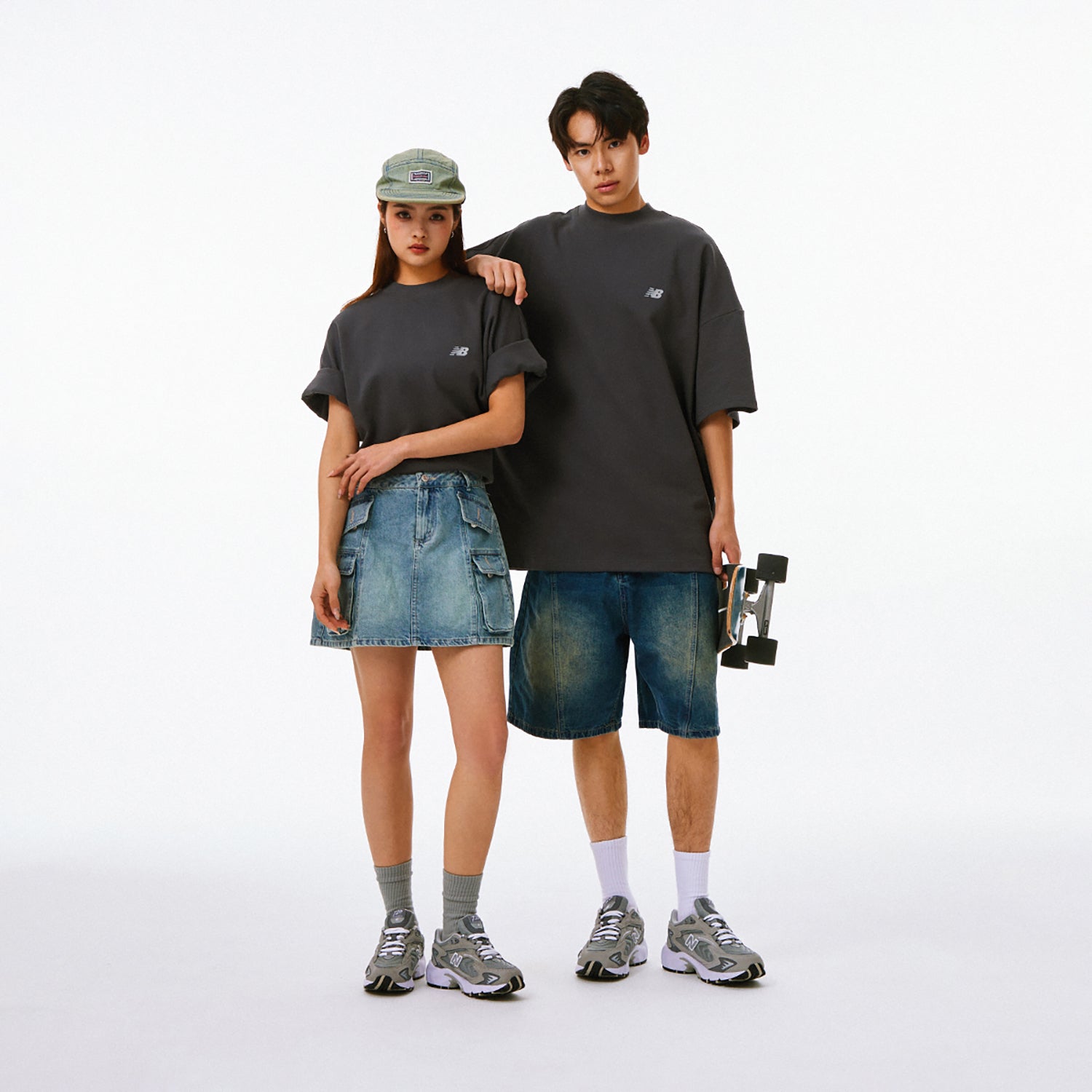 New Balance NB Logo Cotton T-shirt Asia Sizing 'Grey' AMT41333-ACK