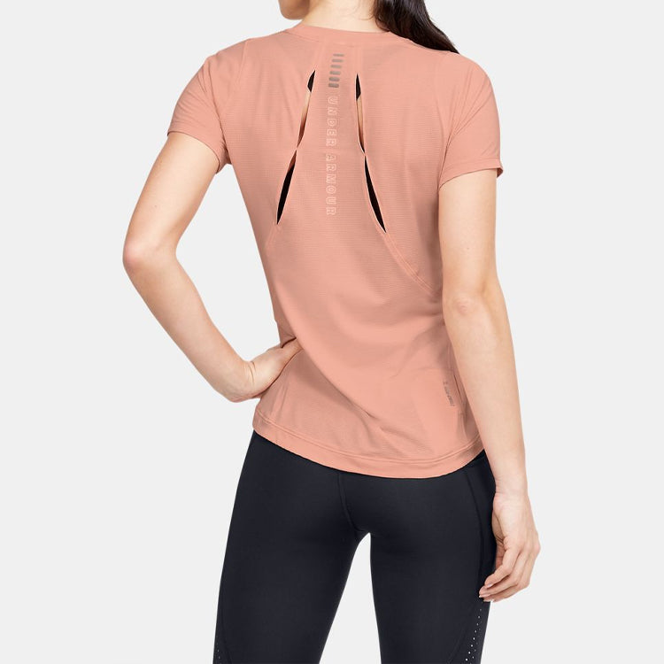 (WMNS) Under Armour UA Qualifier Running Sports Short Sleeve Pink 1353465-689