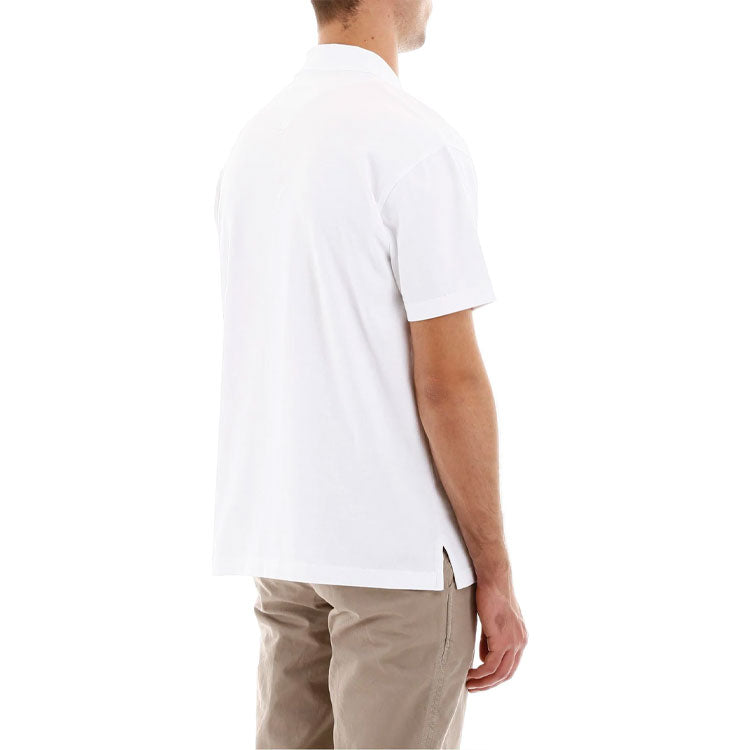 Men's KENZO Alphabet Printing Casual Short Sleeve Polo Shirt White F965PO0384BD-01