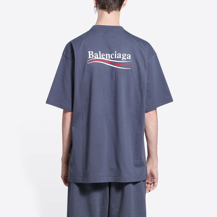 Balenciaga Political Campaign T-Shirt Medium Fit 'Dark Grey White' 620967TKVJ11366