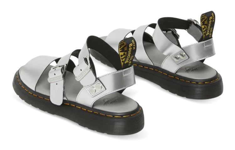(WMNS) Dr. Martens Gryphon Sandals Silver 26670972