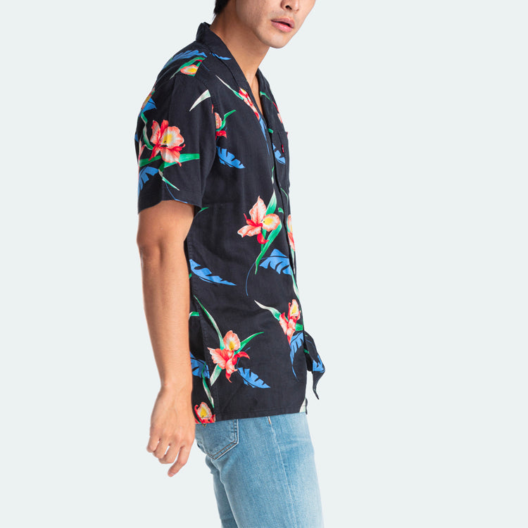 Men's Levis Loose Printing Short Sleeve Shirt Black 72625-0015