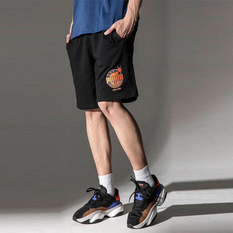 PUMA x The Hundreds Shorts Multiple Pockets Embroidered Logo Black 596751-01