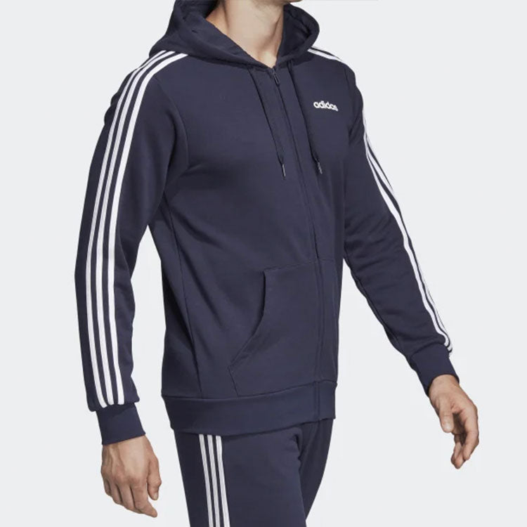 Men's adidas E 3S FZ FT Knit Jacket Navy Blue DU0471