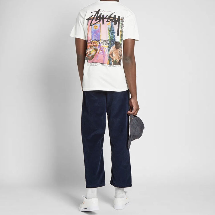 Stussy Daydream Tee Printing Poster Short Sleeve Unisex White 1904614-WHITE