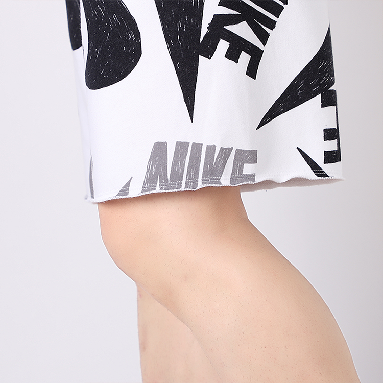 Nike Full Print logo Printing Sports Shorts Gray Black White CJ4407-010