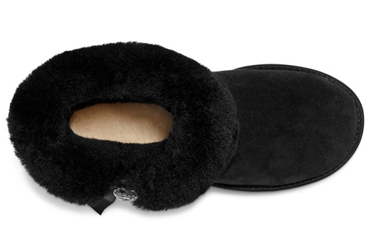 (WMNS) UGG Cinched Fur Mini Snow Boots Black 1106909-BLK