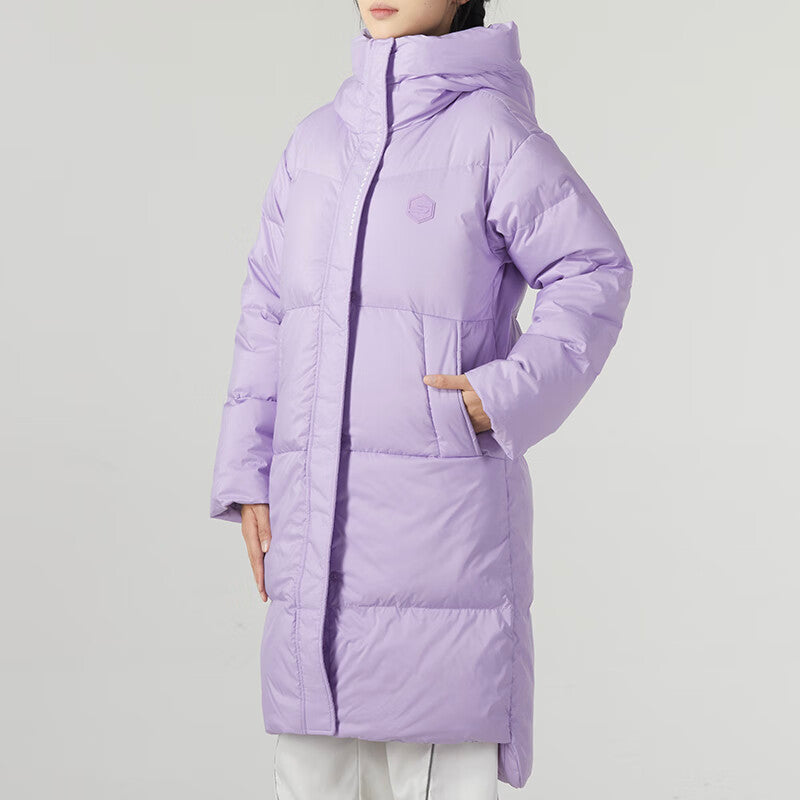 (WMNS) Skechers Casual Long Down Jacket 'Purple' P423W030-010Y