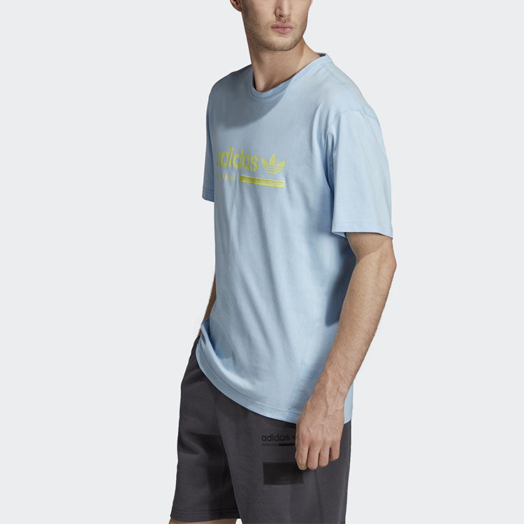 adidas originals Logo Sports Round Neck Short Sleeve Blue DV1929