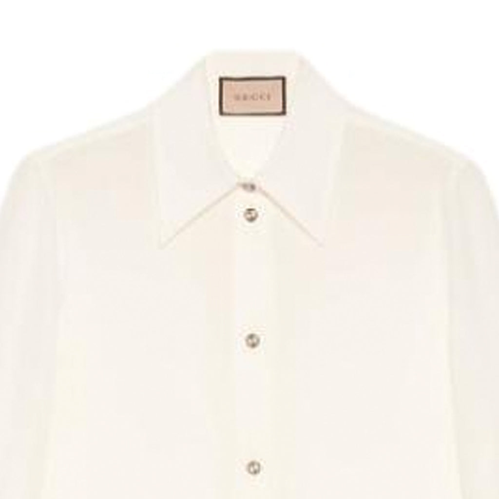 (WMNS) Gucci Silk Crpe De Chine Shirt 'Ivory' 761896-ZAPJ7-9154