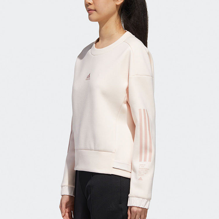 (WMNS) adidas Style Soft Swt logo Printing Round Neck Short Casual Sports Round Neck Pink Hoodie GM1460